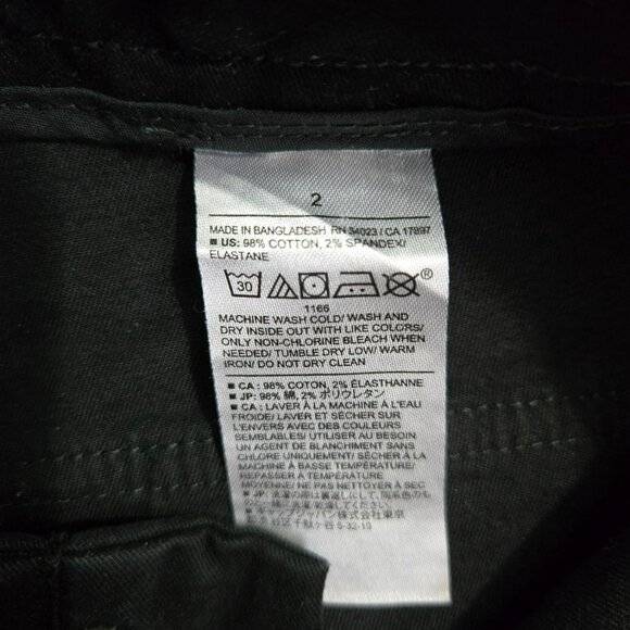 Banana Republic Pants Women 2 Black Authentic Girlfriend Mid Rise Raw Hem Chino - Picture 7 of 13